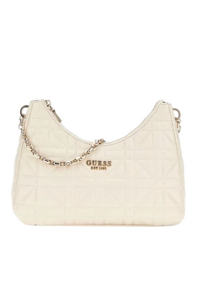 GUESS ASSIA TOP ZIP SHOULDER BAG ΤΣΑΝΤΑ ΓΥΝΑΙΚΕΙΑ STONE