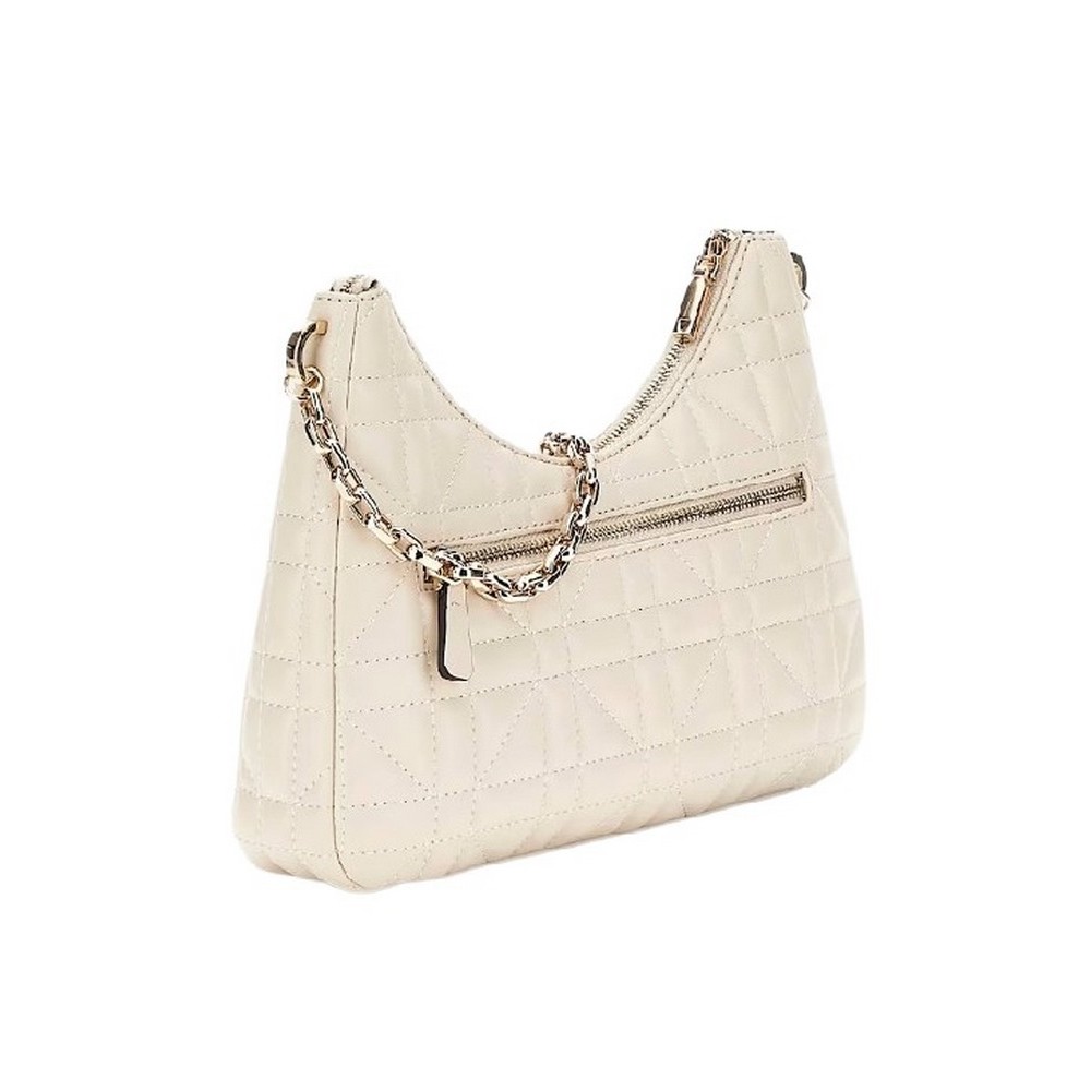 GUESS ASSIA TOP ZIP SHOULDER BAG ΤΣΑΝΤΑ ΓΥΝΑΙΚΕΙΑ STONE