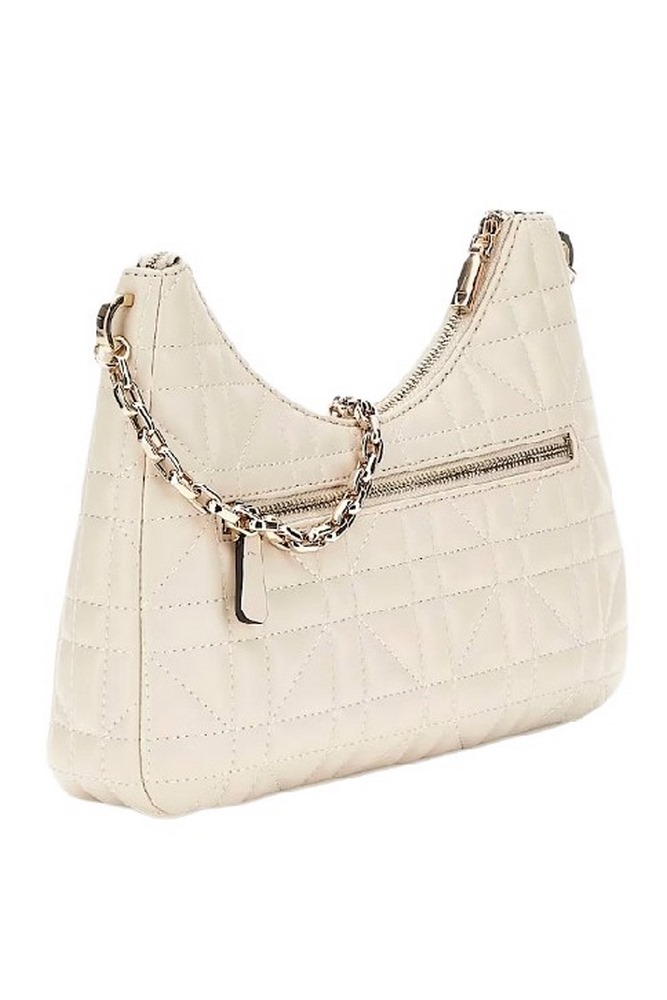 GUESS ASSIA TOP ZIP SHOULDER BAG ΤΣΑΝΤΑ ΓΥΝΑΙΚΕΙΑ STONE