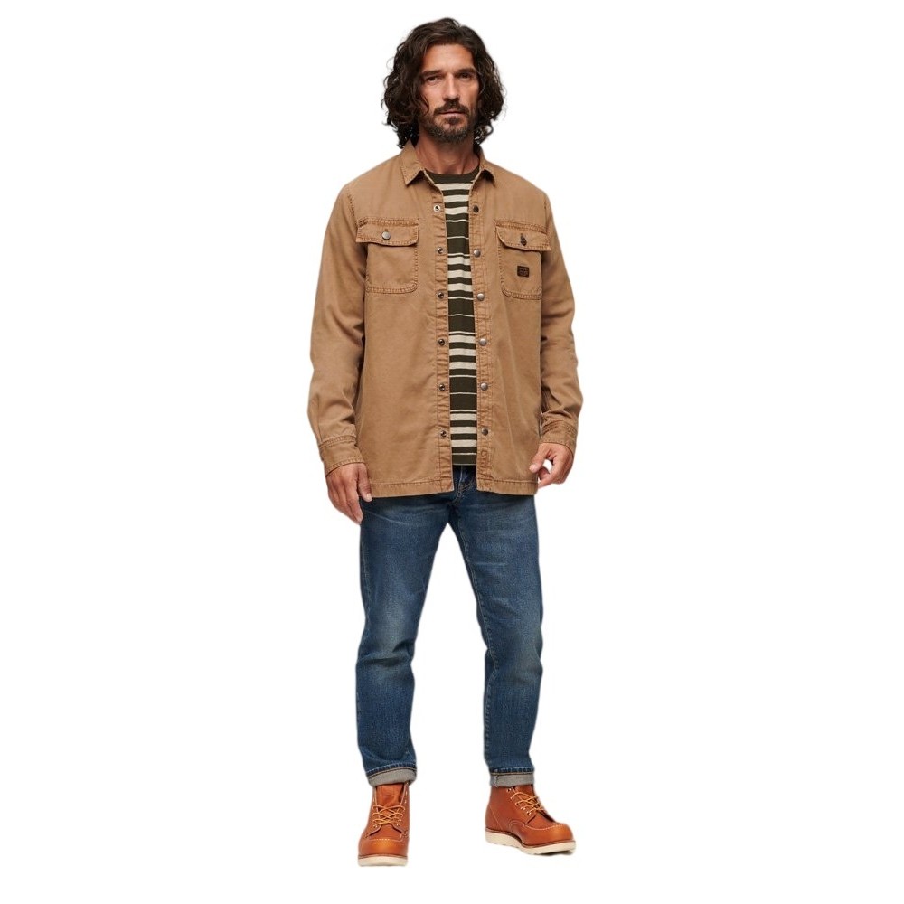 SUPERDRY OVIN SURPLUS CANVAS OVERSHIRT ΠΟΥΚΑΜΙΣΟ ΑΝΔΡΙΚΟ BEIGE