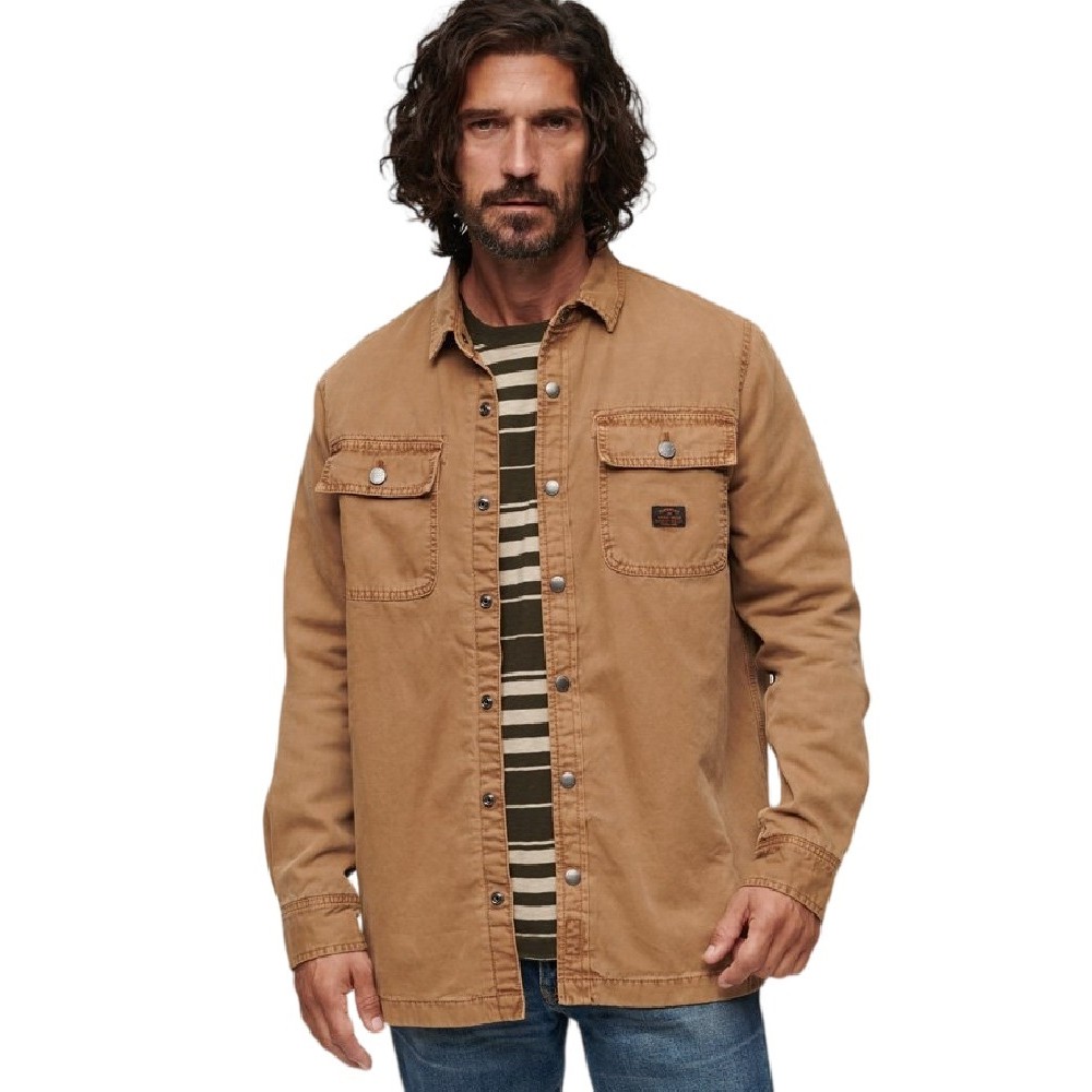 SUPERDRY OVIN SURPLUS CANVAS OVERSHIRT ΠΟΥΚΑΜΙΣΟ ΑΝΔΡΙΚΟ BEIGE