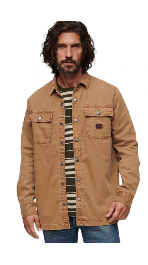 SUPERDRY OVIN SURPLUS CANVAS OVERSHIRT ΠΟΥΚΑΜΙΣΟ ΑΝΔΡΙΚΟ BEIGE