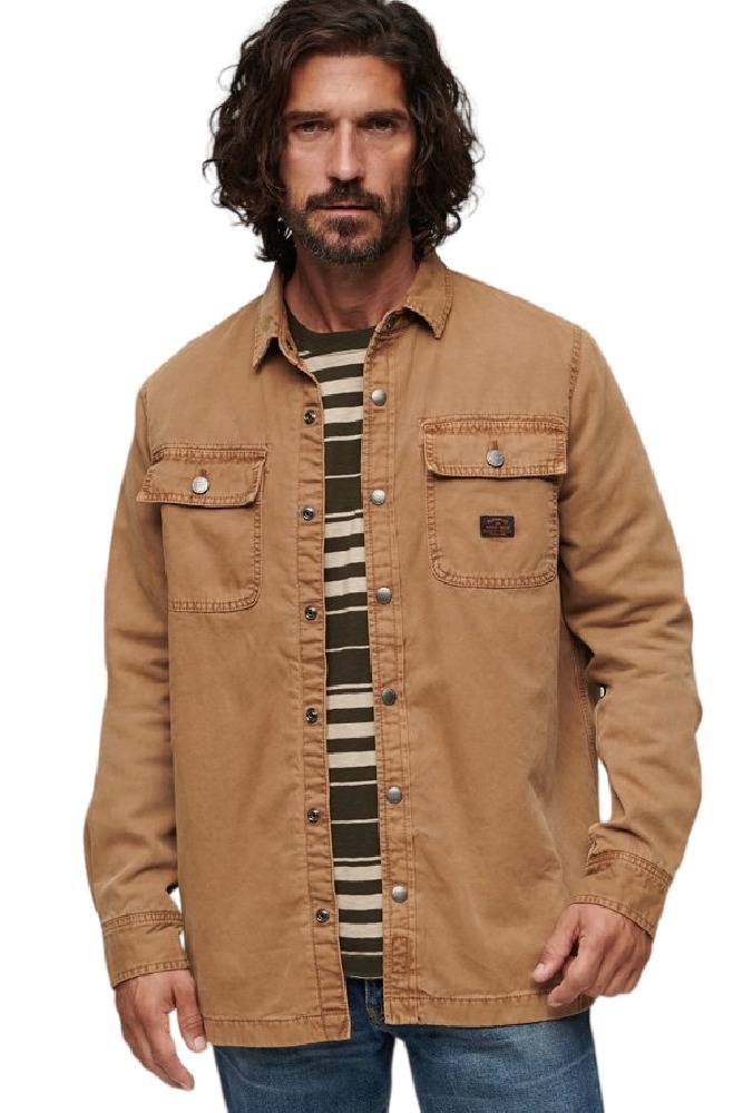 SUPERDRY OVIN SURPLUS CANVAS OVERSHIRT ΠΟΥΚΑΜΙΣΟ ΑΝΔΡΙΚΟ BEIGE