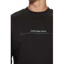 CALVIN KLEIN MINIMAL LOGO CREW NECK ΦΟΥΤΕΡ ΜΠΛΟΥΖΑ ΑΝΔΡΙΚΗ BLACK