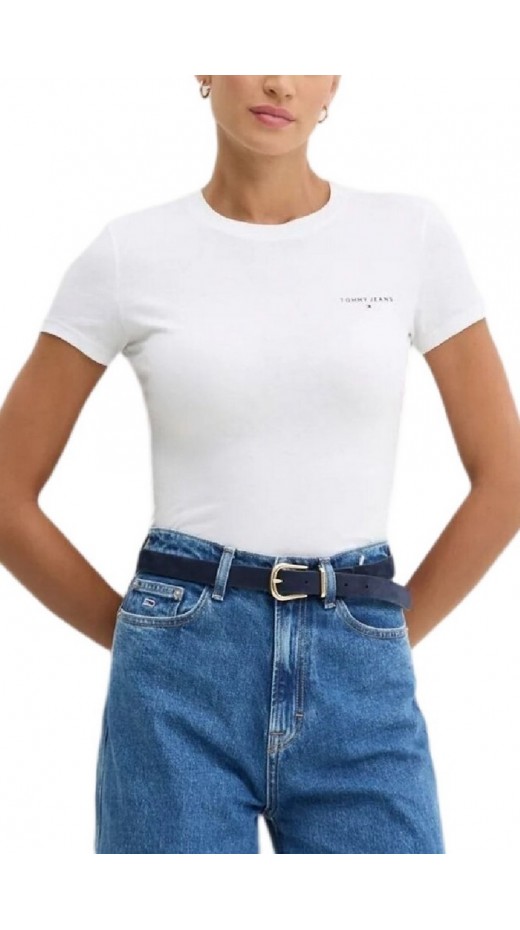 TOMMY JEANS SLIM LINEAR TEE T-SHIRT ΜΠΛΟΥΖΑ ΓΥΝΑΙΚΕΙΑ WHITE