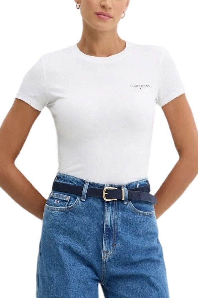 TOMMY JEANS SLIM LINEAR TEE T-SHIRT ΜΠΛΟΥΖΑ ΓΥΝΑΙΚΕΙΑ WHITE