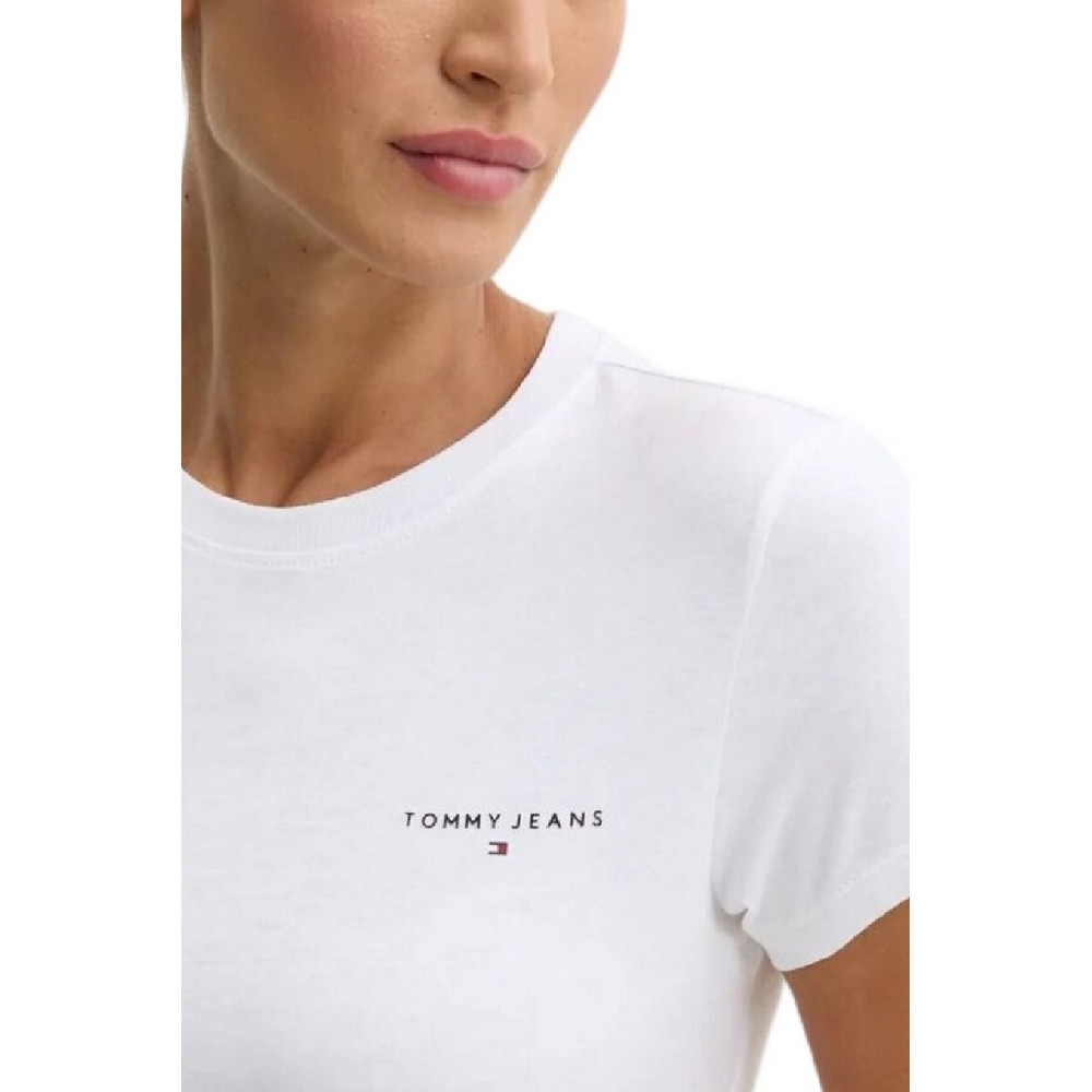 TOMMY JEANS SLIM LINEAR TEE T-SHIRT ΜΠΛΟΥΖΑ ΓΥΝΑΙΚΕΙΑ WHITE