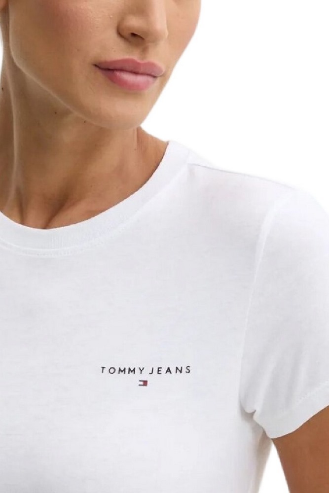 TOMMY JEANS SLIM LINEAR TEE T-SHIRT ΜΠΛΟΥΖΑ ΓΥΝΑΙΚΕΙΑ WHITE