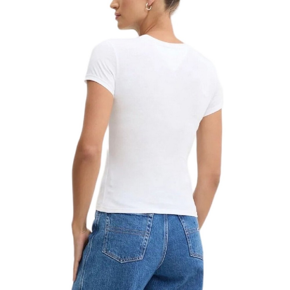 TOMMY JEANS SLIM LINEAR TEE T-SHIRT ΜΠΛΟΥΖΑ ΓΥΝΑΙΚΕΙΑ WHITE