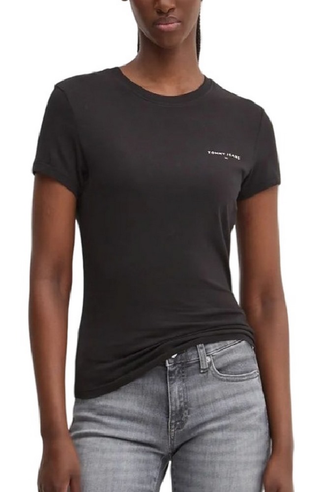 TOMMY JEANS SLIM LINEAR TEE T-SHIRT ΜΠΛΟΥΖΑ ΓΥΝΑΙΚΕΙΑ BLACK