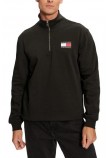 TOMMY JEANS REG ENTRY HALF ZIP ΜΠΛΟΥΖΑ ΦΟΥΤΕΡ ΑΝΔΡΙΚΗ BLACK