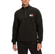 TOMMY JEANS REG ENTRY HALF ZIP ΜΠΛΟΥΖΑ ΦΟΥΤΕΡ ΑΝΔΡΙΚΗ BLACK