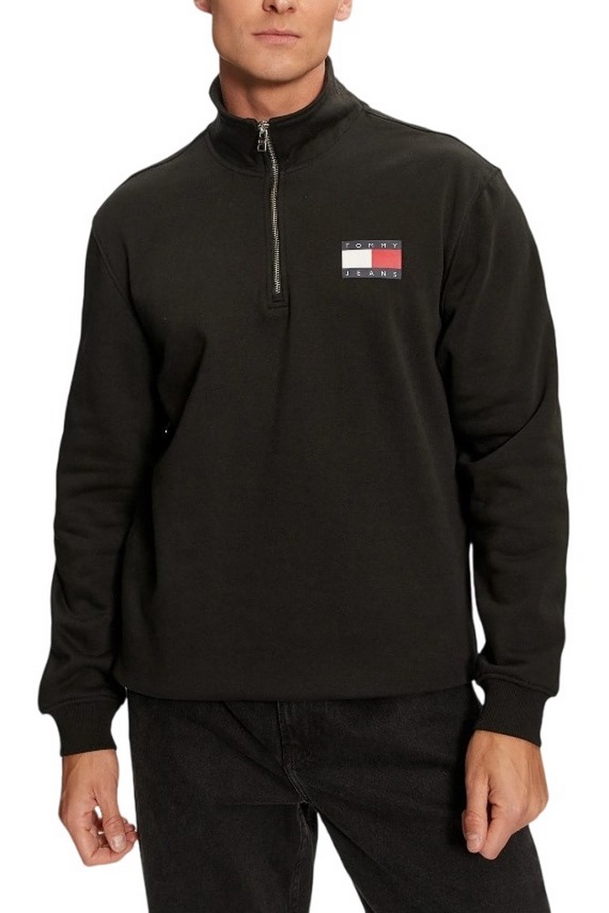 TOMMY JEANS REG ENTRY HALF ZIP ΜΠΛΟΥΖΑ ΦΟΥΤΕΡ ΑΝΔΡΙΚΗ BLACK