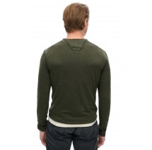 SUPERDRY D2 MRCH SLUB LS JERSEY GRANDAD TOP ΜΠΛΟΥΖΑ ΑΝΔΡΙΚΗ OLIVE