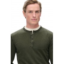 SUPERDRY D2 MRCH SLUB LS JERSEY GRANDAD TOP ΜΠΛΟΥΖΑ ΑΝΔΡΙΚΗ OLIVE