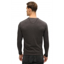 SUPERDRY D2 MRCH SLUB LS JERSEY GRANDAD TOP ΜΠΛΟΥΖΑ ΑΝΔΡΙΚΗ WASHED BLACK