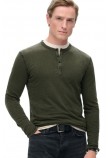 SUPERDRY D2 MRCH SLUB LS JERSEY GRANDAD TOP ΜΠΛΟΥΖΑ ΑΝΔΡΙΚΗ OLIVE