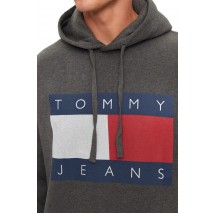 TOMMY JEANS RLX MELANGE FLAG HOODIE ΜΠΛΟΥΖΑ ΦΟΥΤΕΡ ΑΝΔΡΙΚΗ NEW CHARCOAL