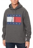 TOMMY JEANS RLX MELANGE FLAG HOODIE ΜΠΛΟΥΖΑ ΦΟΥΤΕΡ ΑΝΔΡΙΚΗ NEW CHARCOAL