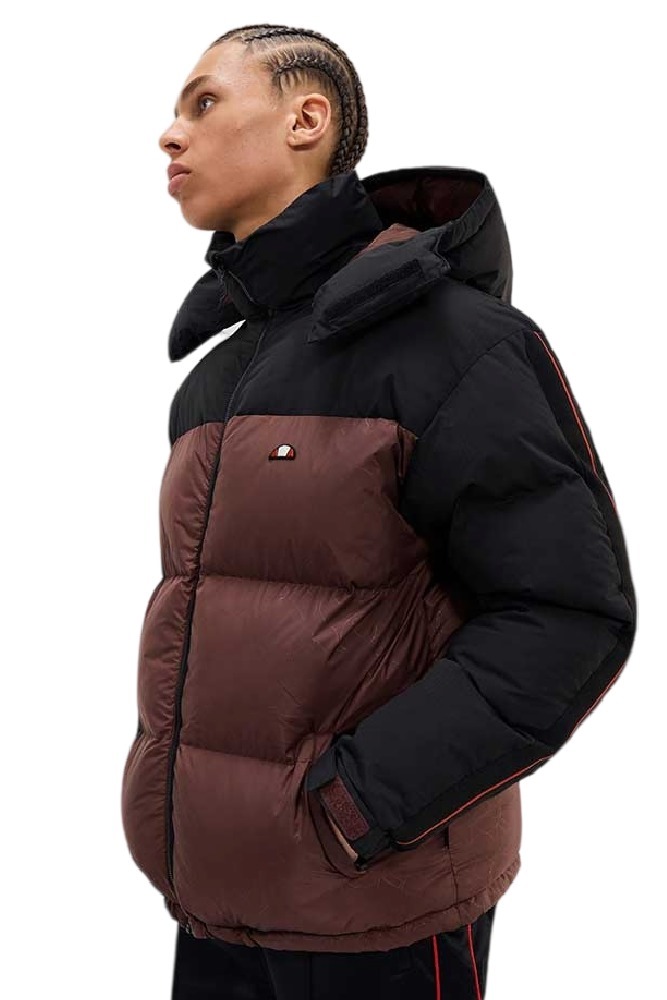 ELLESSE SARTORIA BADGE COLOURS APPIANI 2 PADDED JACKET ΜΠΟΥΦΑΝ ΑΝΔΡΙΚΟ BLACK/BROWN