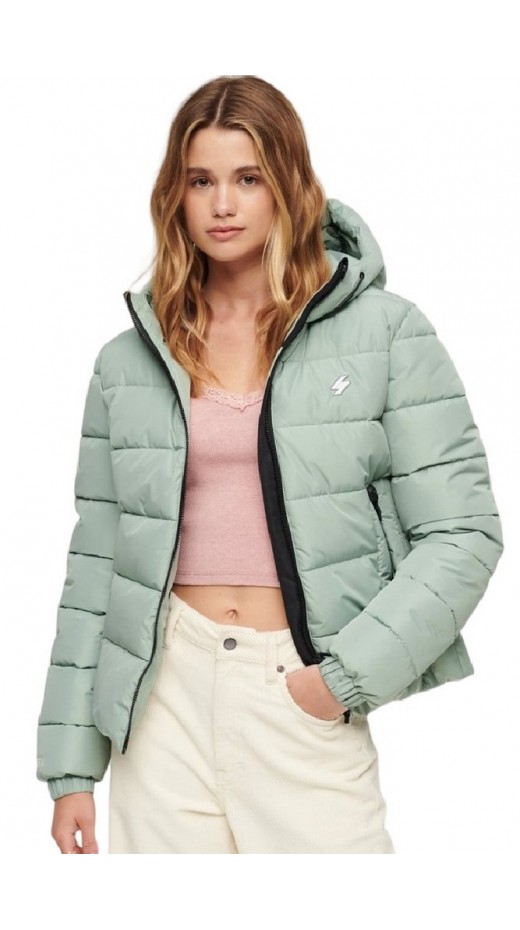 SUPERDRY HOODED SPIRIT SPORTS PUFFER ΜΠΟΥΦΑΝ ΓΥΝΑΙΚΕΙΟ GREEN