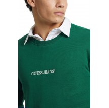 GUESS JEANS LS CN GUESS J EMB ΜΠΛΟΥΖΑ ΠΛΕΚΤΗ ΑΝΔΡΙΚΗ GREEN