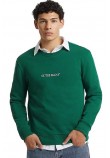 GUESS JEANS LS CN GUESS J EMB ΜΠΛΟΥΖΑ ΠΛΕΚΤΗ ΑΝΔΡΙΚΗ GREEN