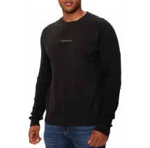 CALVIN KLEIN JEANS MONOLOGO SWEATER ΜΠΛΟΥΖΑ ΠΛΕΚΤΗ ΑΝΔΡΙΚΗ BLACK