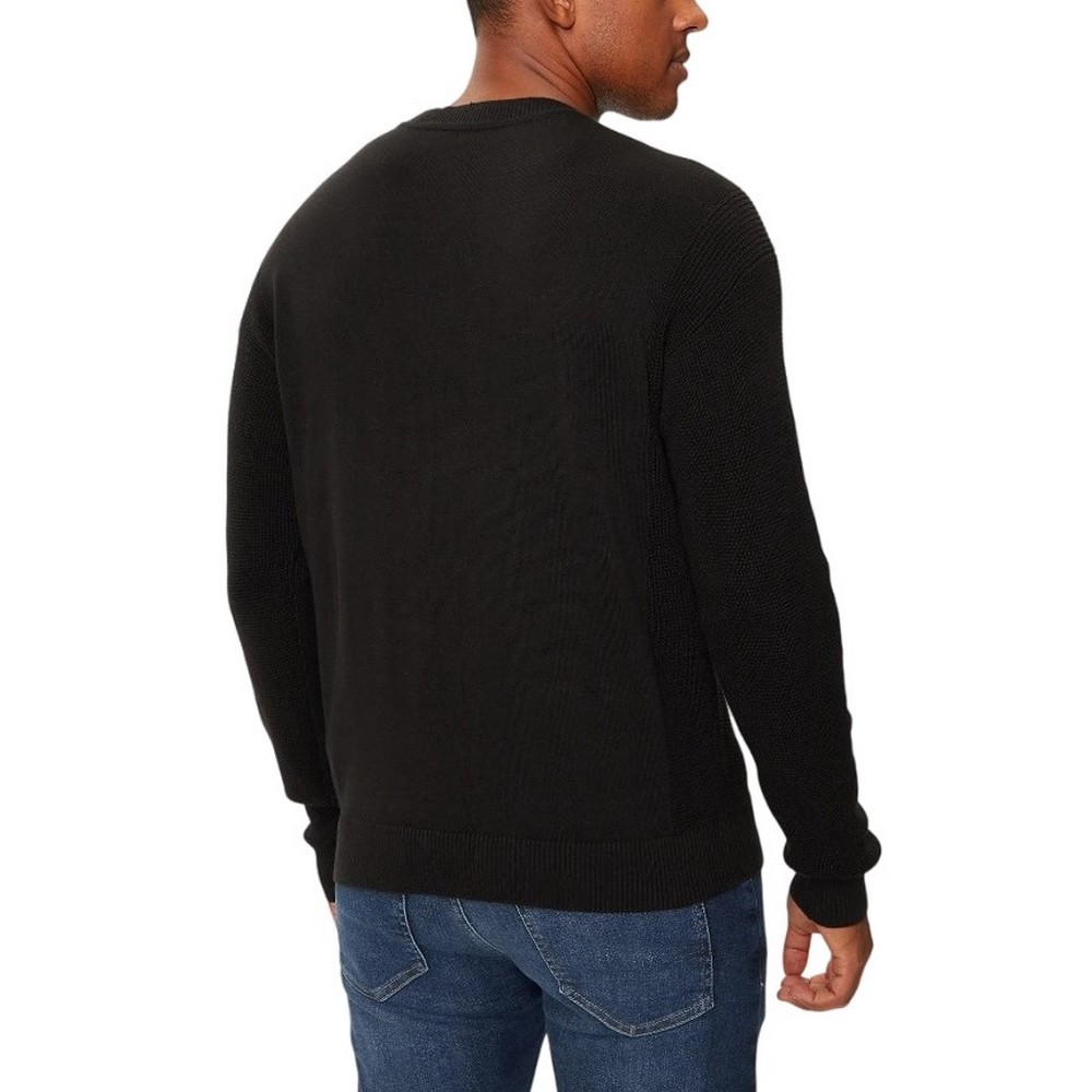 CALVIN KLEIN JEANS MONOLOGO SWEATER ΜΠΛΟΥΖΑ ΠΛΕΚΤΗ ΑΝΔΡΙΚΗ BLACK