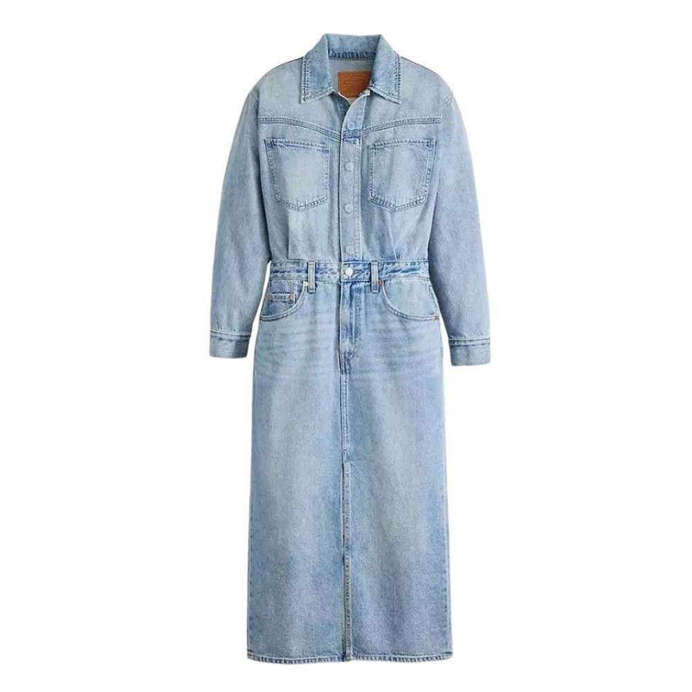 LEVIS WESTERN DENIM MIDI DRESS 0002Q0000 ΦΟΡΕΜΑ ΓΥΝΑΙΚΕΙΟ BLUΕ DENIM