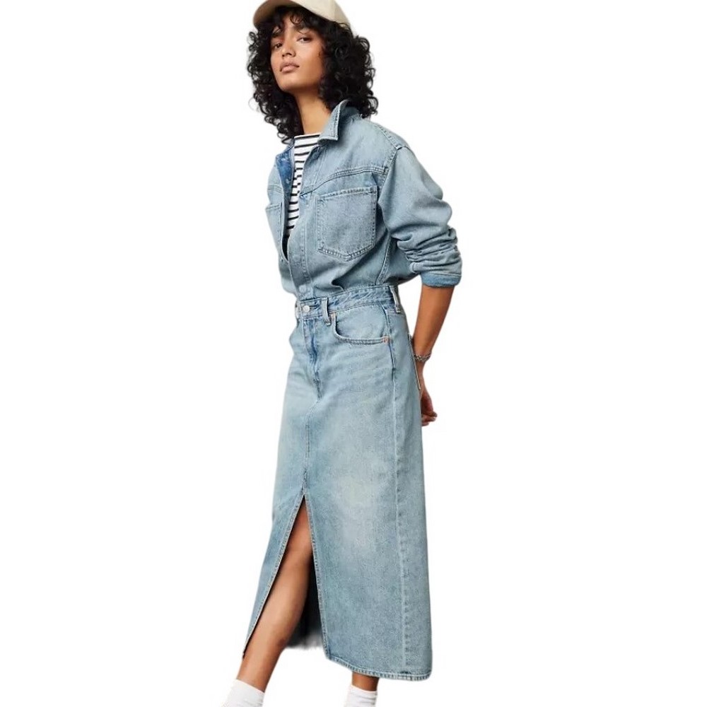 LEVI'S WESTERN DENIM MIDI DRESS 0002Q0000 ΦΟΡΕΜΑ ΓΥΝΑΙΚΕΙΟ BLUΕ DENIM