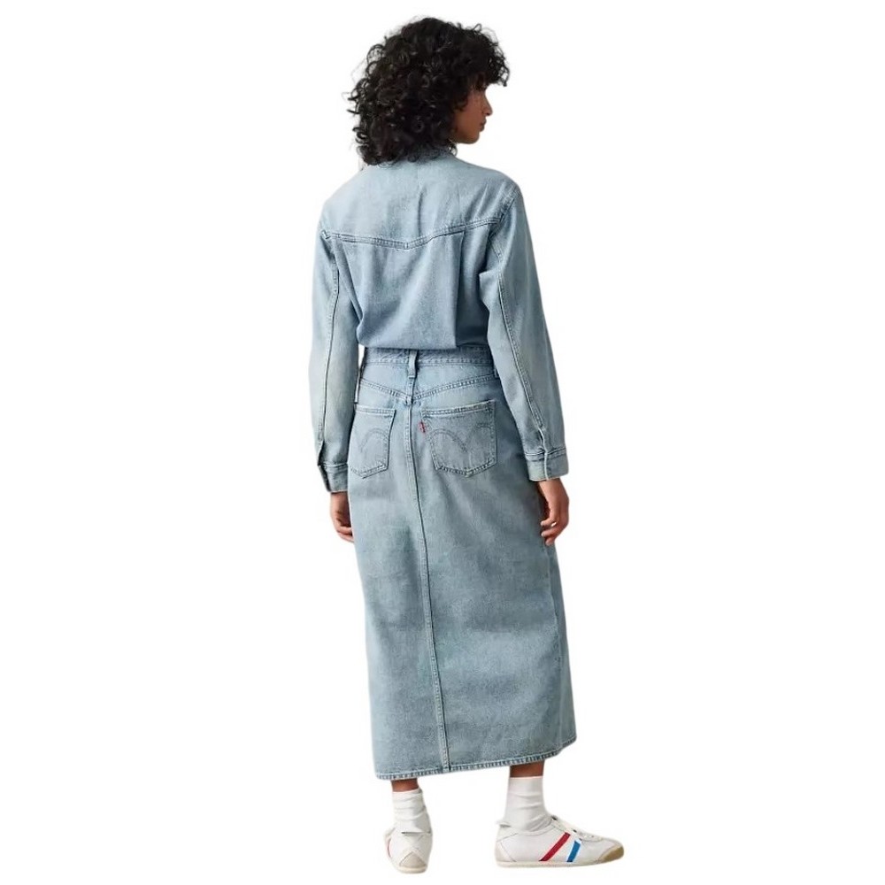 LEVIS WESTERN DENIM MIDI DRESS 0002Q0000 ΦΟΡΕΜΑ ΓΥΝΑΙΚΕΙΟ BLUΕ DENIM