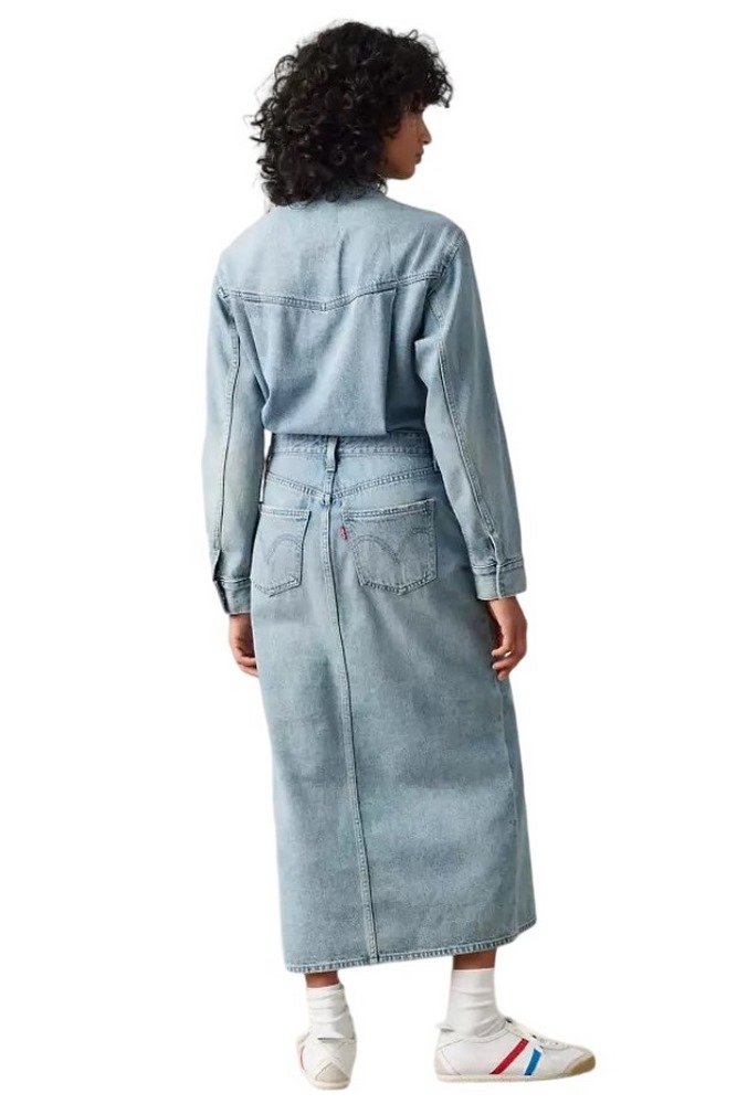 LEVIS WESTERN DENIM MIDI DRESS 0002Q0000 ΦΟΡΕΜΑ ΓΥΝΑΙΚΕΙΟ BLUΕ DENIM