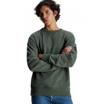 CALVIN KLEIN JEANS BADGE CREW NECK ΜΠΛΟΥΖΑ ΦΟΥΤΕΡ ΑΝΔΡΙΚΗ KHAKI