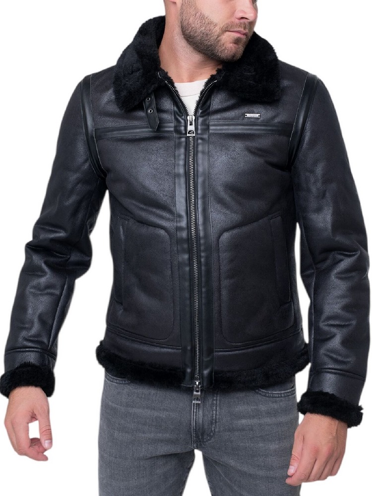 GUESS AVIATOR SHEARLING ΜΠΟΥΦΑΝ ΑΝΔΡΙΚΟ BLACK