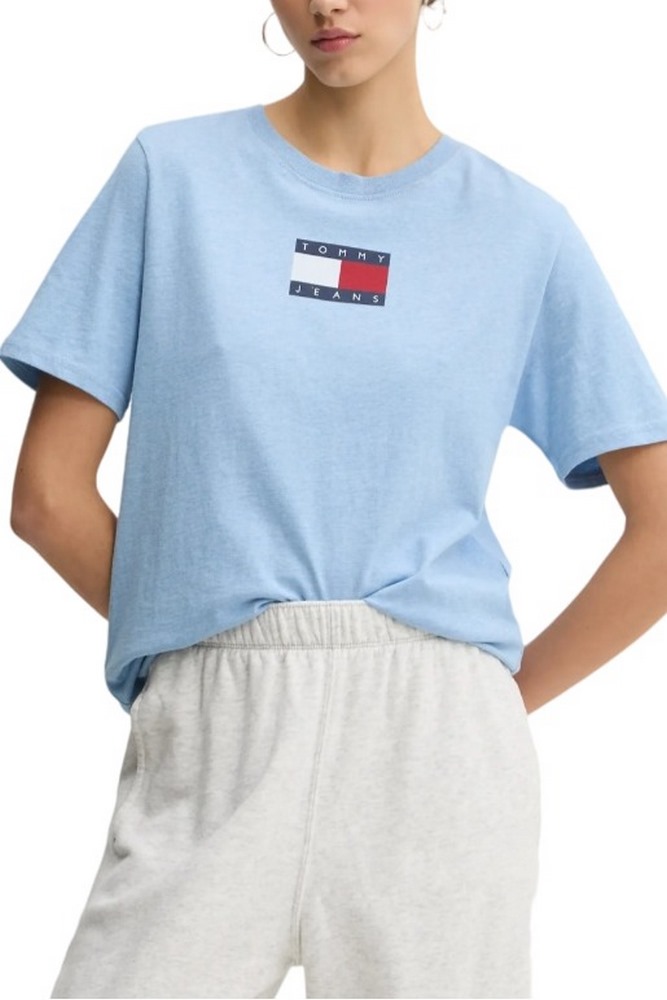 TOMMY JEANS RLX MELANGE FLAG TEE T-SHIRT ΜΠΛΟΥΖΑ ΓΥΝΑΙΚΕΙΑ CIEL