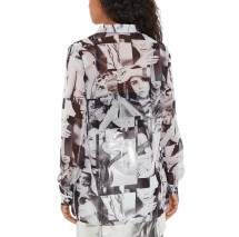 GUESS LS CLOUIS SHIRT ΠΟΥΚΑΜΙΣΟ ΓΥΝΑΙΚΕΙΟ BLACK/WHITE