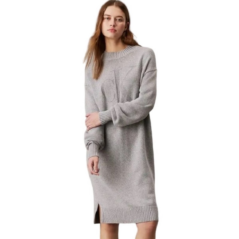 CALVIN KLEIN INTARSIA LOOSE SWEATER ΦΟΡΕΜΑ ΓΥΝΑΙΚΕΙΟ GREY