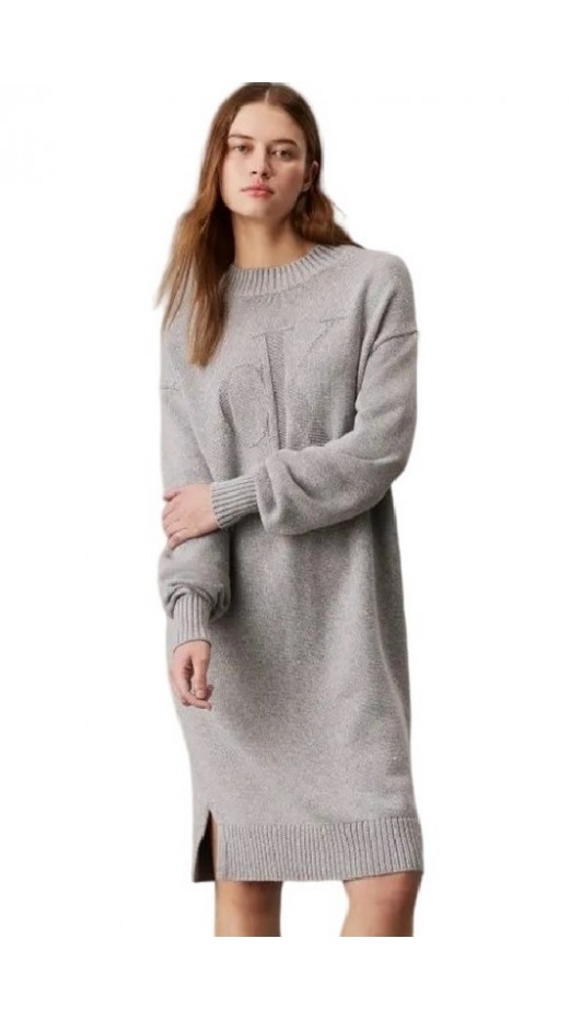 CALVIN KLEIN INTARSIA LOOSE SWEATER ΦΟΡΕΜΑ ΓΥΝΑΙΚΕΙΟ GREY