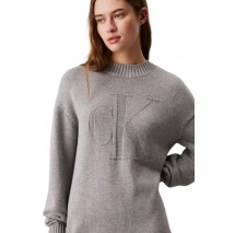 CALVIN KLEIN INTARSIA LOOSE SWEATER ΦΟΡΕΜΑ ΓΥΝΑΙΚΕΙΟ GREY