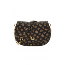 GUESS KUBA TRI CMPT FLAP SHLDR BAG ΤΣΑΝΤΑ ΓΥΝΑΙΚΕΙΑ BROWN