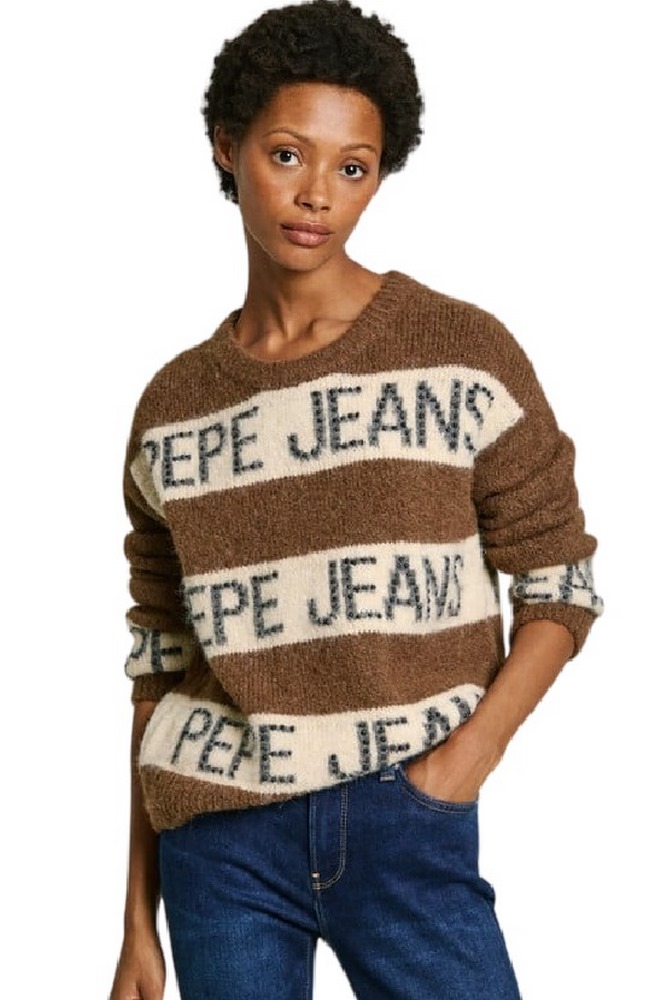 PEPE JEANS LONDON DROP 4 HELMI ΜΠΛΟΥΖΑ ΠΛΕΚΤΗ ΓΥΝΑΙΚΕΙΑ BROWN