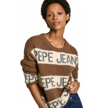 PEPE JEANS LONDON DROP 4 HELMI ΜΠΛΟΥΖΑ ΠΛΕΚΤΗ ΓΥΝΑΙΚΕΙΑ BROWN