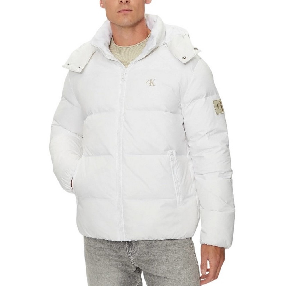 CALVIN KLEIN JEANS ESSENTIALS DOWN JACKET ΜΠΟΥΦΑΝ ΑΝΔΡΙΚΟ BRIGHT WHITE