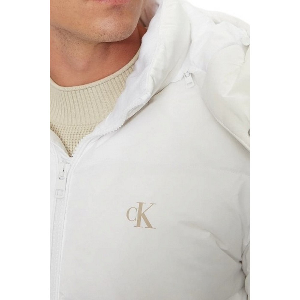 CALVIN KLEIN JEANS ESSENTIALS DOWN JACKET ΜΠΟΥΦΑΝ ΑΝΔΡΙΚΟ BRIGHT WHITE