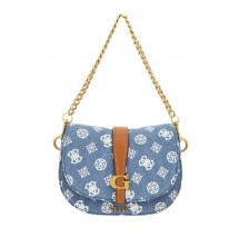 GUESS KUBA MINI CROSSBODY FLAP ΤΣΑΝΤΑ ΓΥΝΑΙΚΕΙΑ BLUΕ DENIM