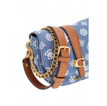 GUESS KUBA MINI CROSSBODY FLAP ΤΣΑΝΤΑ ΓΥΝΑΙΚΕΙΑ BLUΕ DENIM