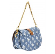 GUESS KUBA MINI CROSSBODY FLAP ΤΣΑΝΤΑ ΓΥΝΑΙΚΕΙΑ BLUΕ DENIM