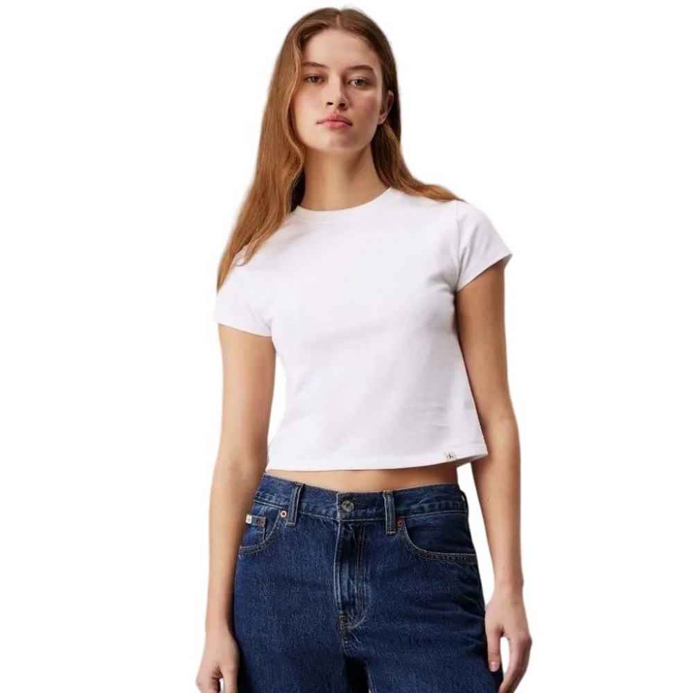 CALVIN KLEIN JEANS CONTEMPORARY FITTED TEE T-SHIRT ΜΠΛΟΥΖΑ ΓΥΝΑΙΚΕΙΑ BRIGHT WHITE