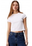 CALVIN KLEIN JEANS CONTEMPORARY FITTED TEE T-SHIRT ΜΠΛΟΥΖΑ ΓΥΝΑΙΚΕΙΑ BRIGHT WHITE